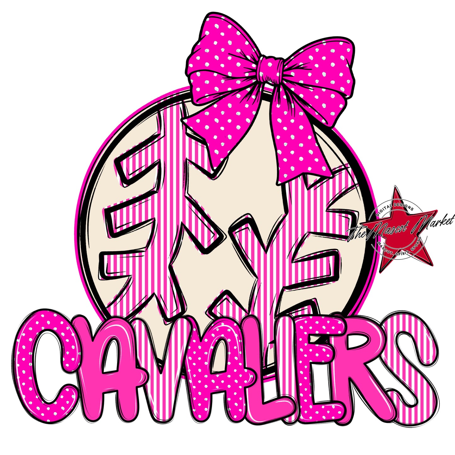 Cavaliers Baseball-Softball Spirit Design-Pink