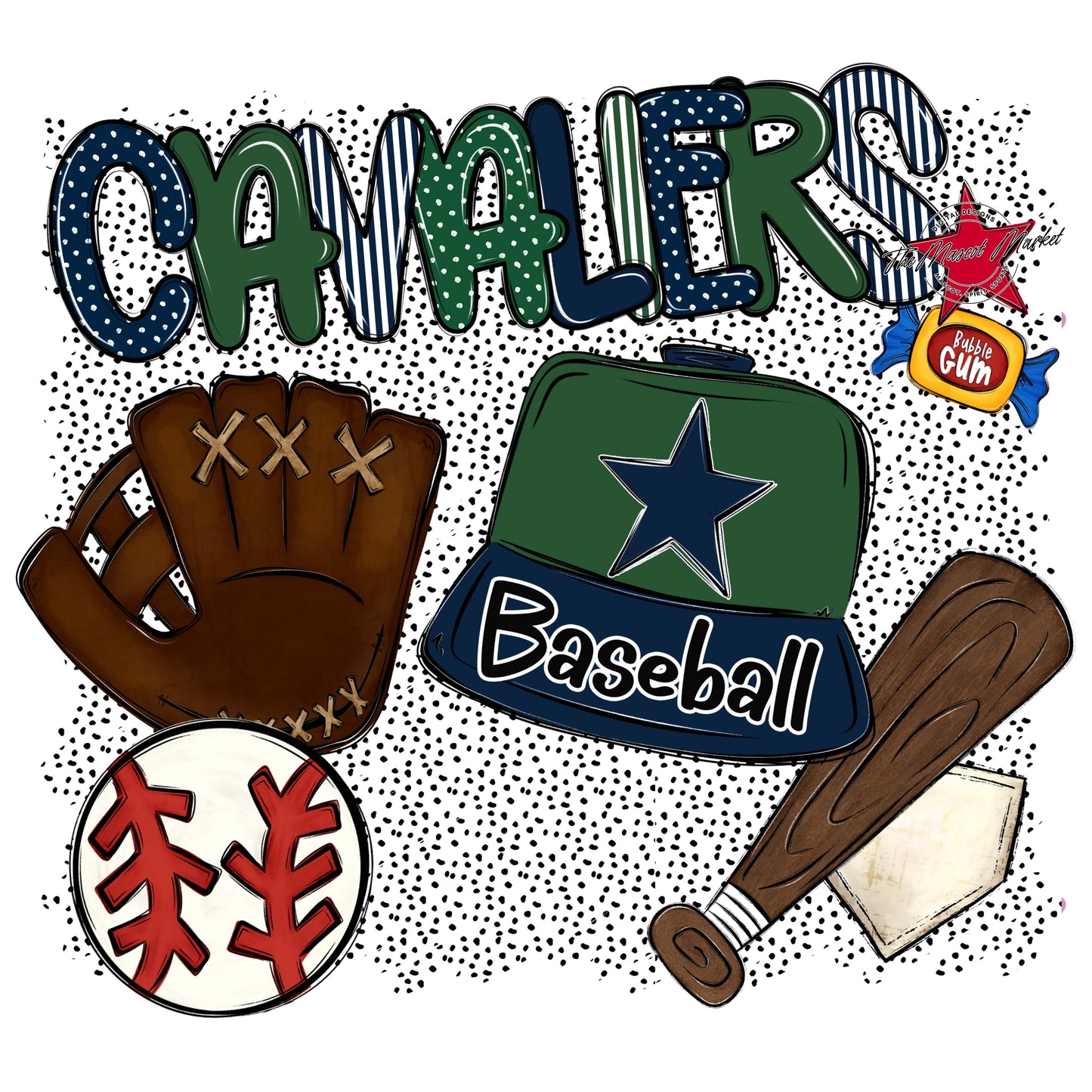 Cavaliers Baseball Spirit-Navy & Green