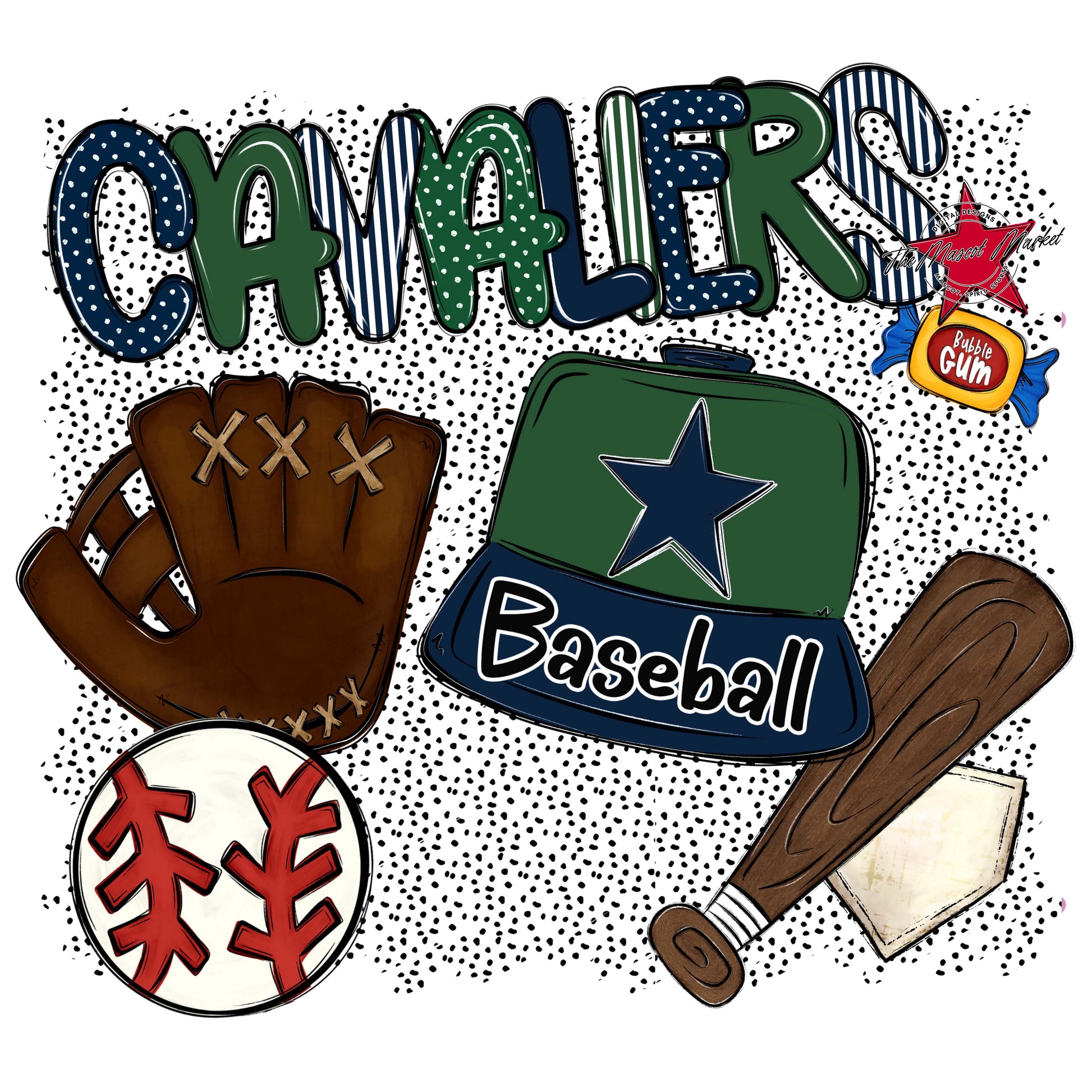 Cavaliers Baseball Spirit-Navy & Green