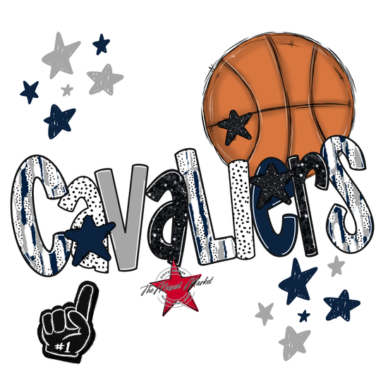 Cavaliers Basketball Scrape-Navy-Grey