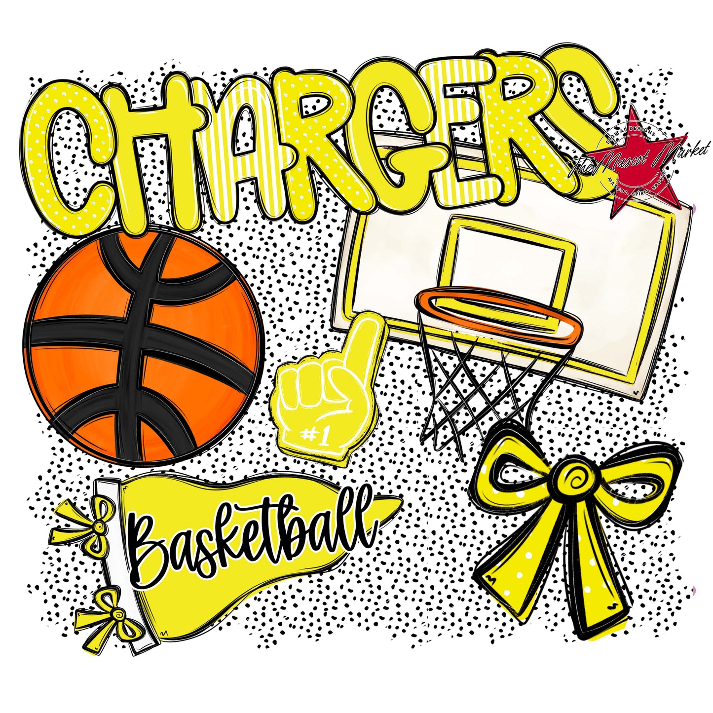 Chargers Basketball Spirit-Bright Yellow