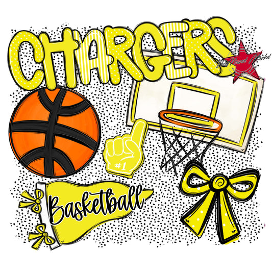 Chargers Basketball Spirit-Bright Yellow