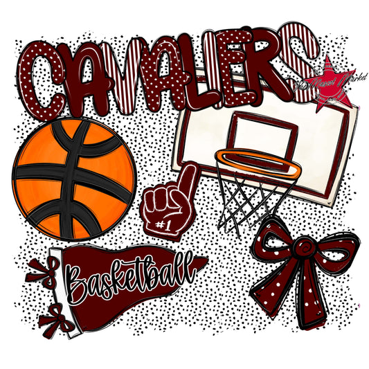 Cavaliers Basketball Spirit-Maroon