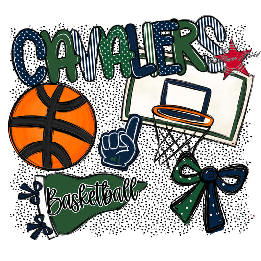 Cavaliers Basketball Spirit-Navy & Green