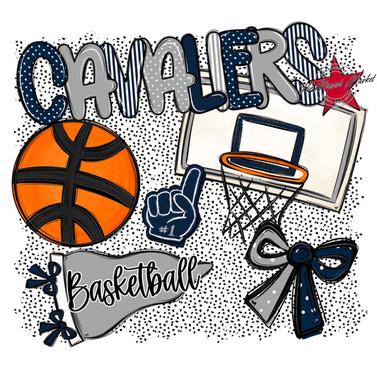 Cavaliers Basketball Spirit-Navy & Grey
