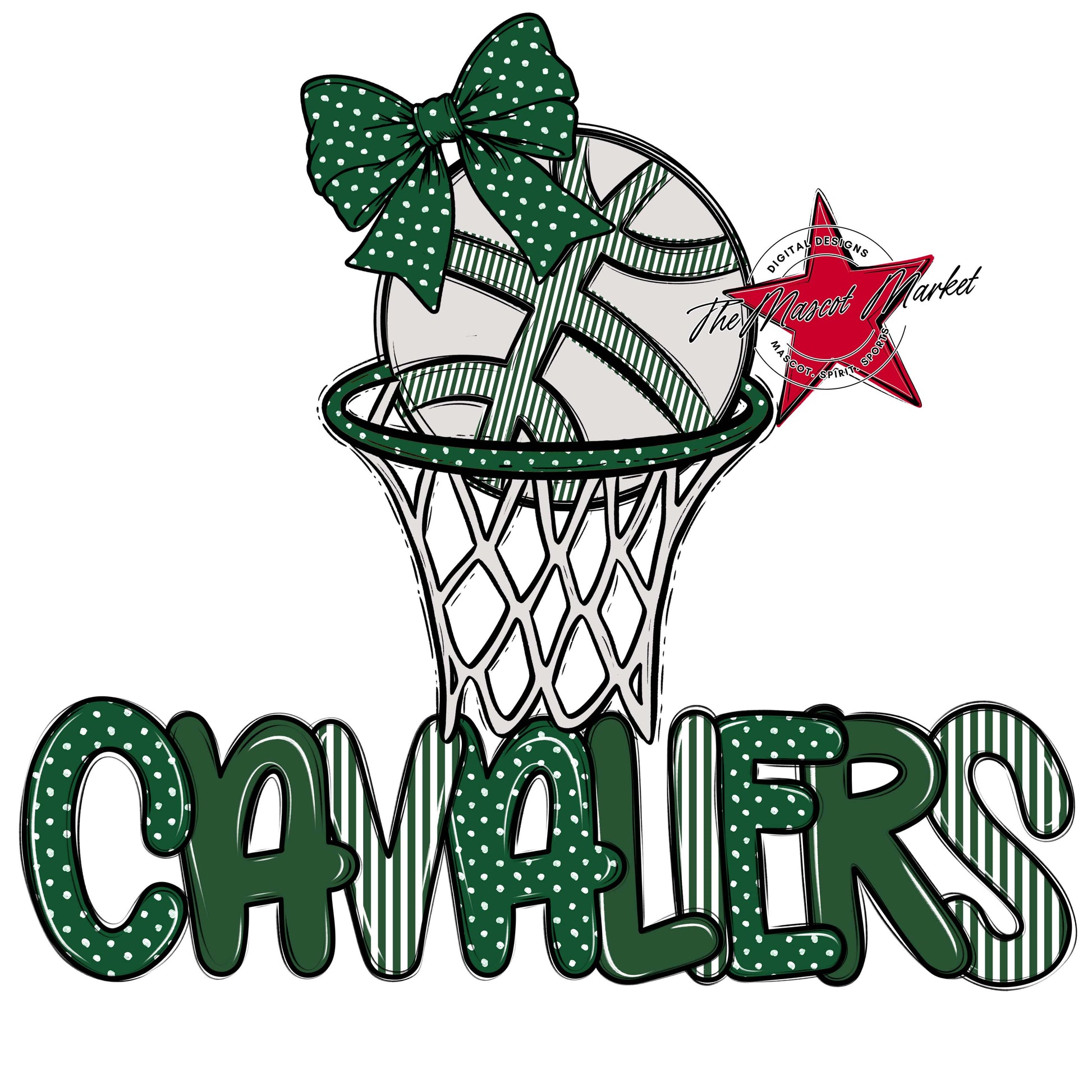 Cavaliers Basketball Spirit Design-Green