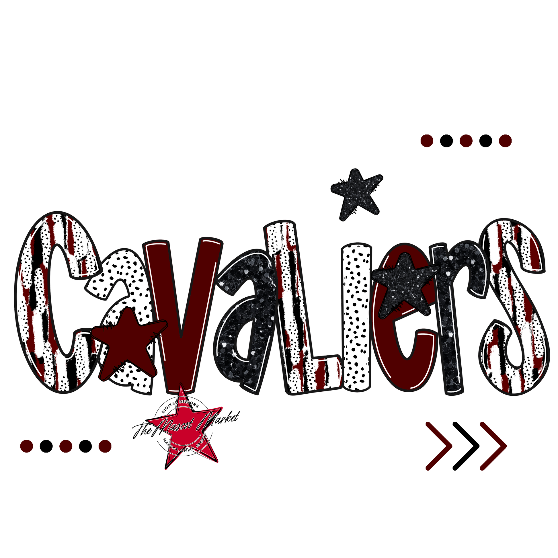 Cavaliers Brushstroke Alpha w Arrows-Maroon