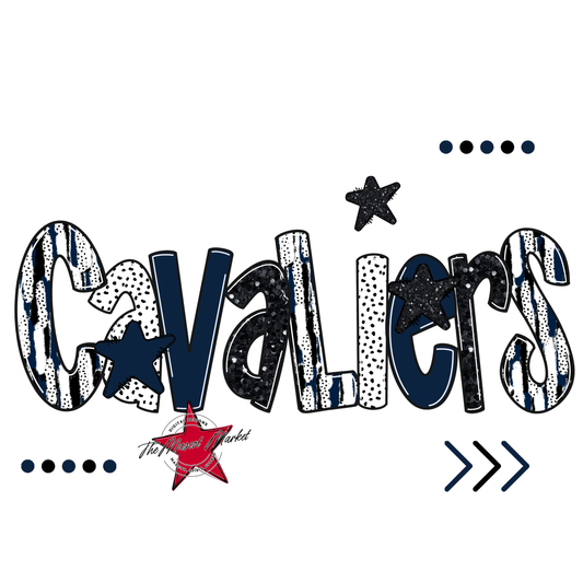 Cavaliers Brushstroke Alpha w Arrows-Navy