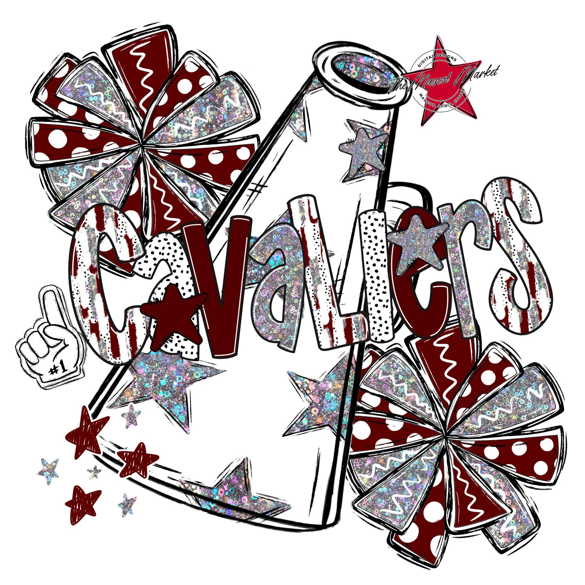 Cavaliers Cheer Megaphone Scrape-Maroon