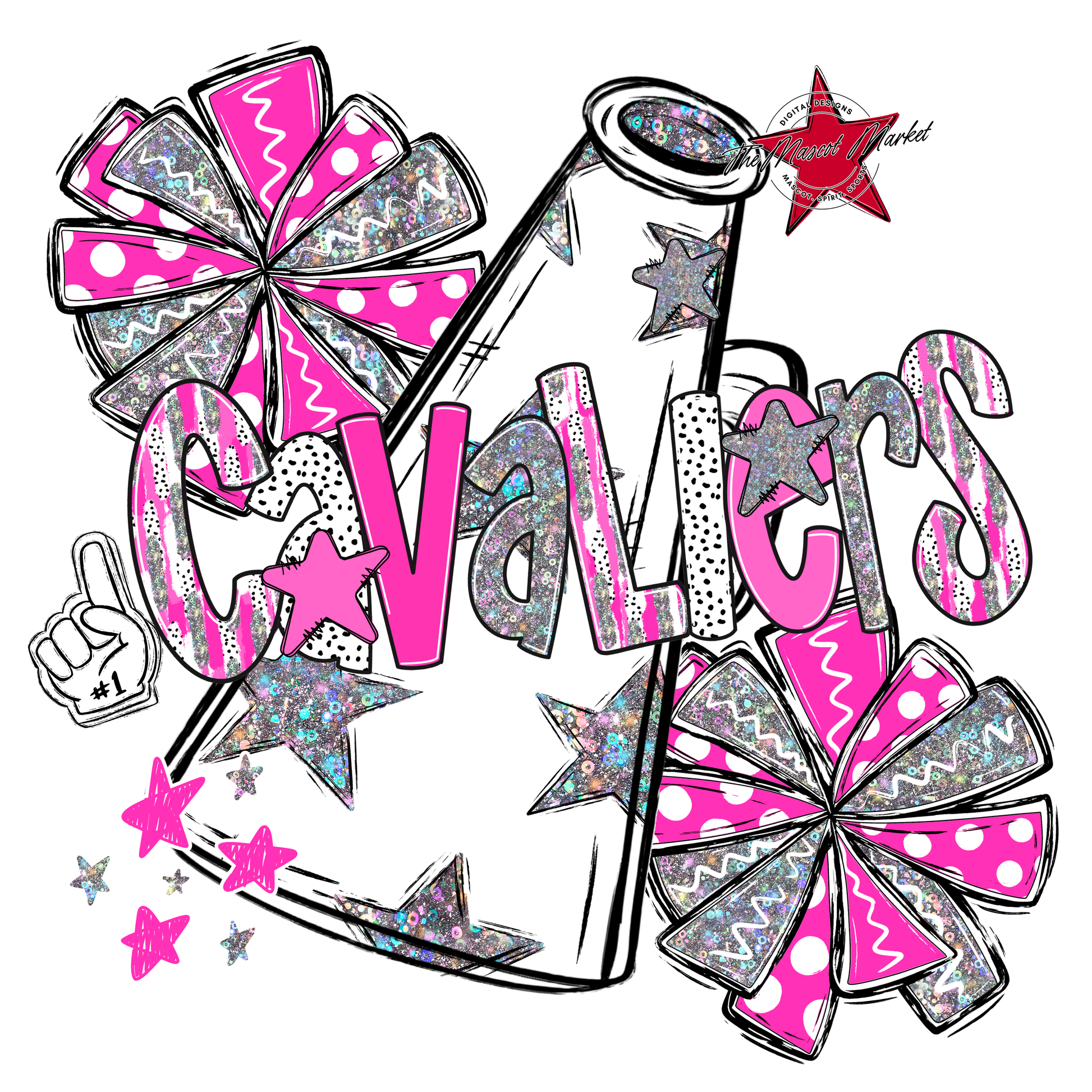 Cavaliers Cheer Megaphone Scrape-Pink