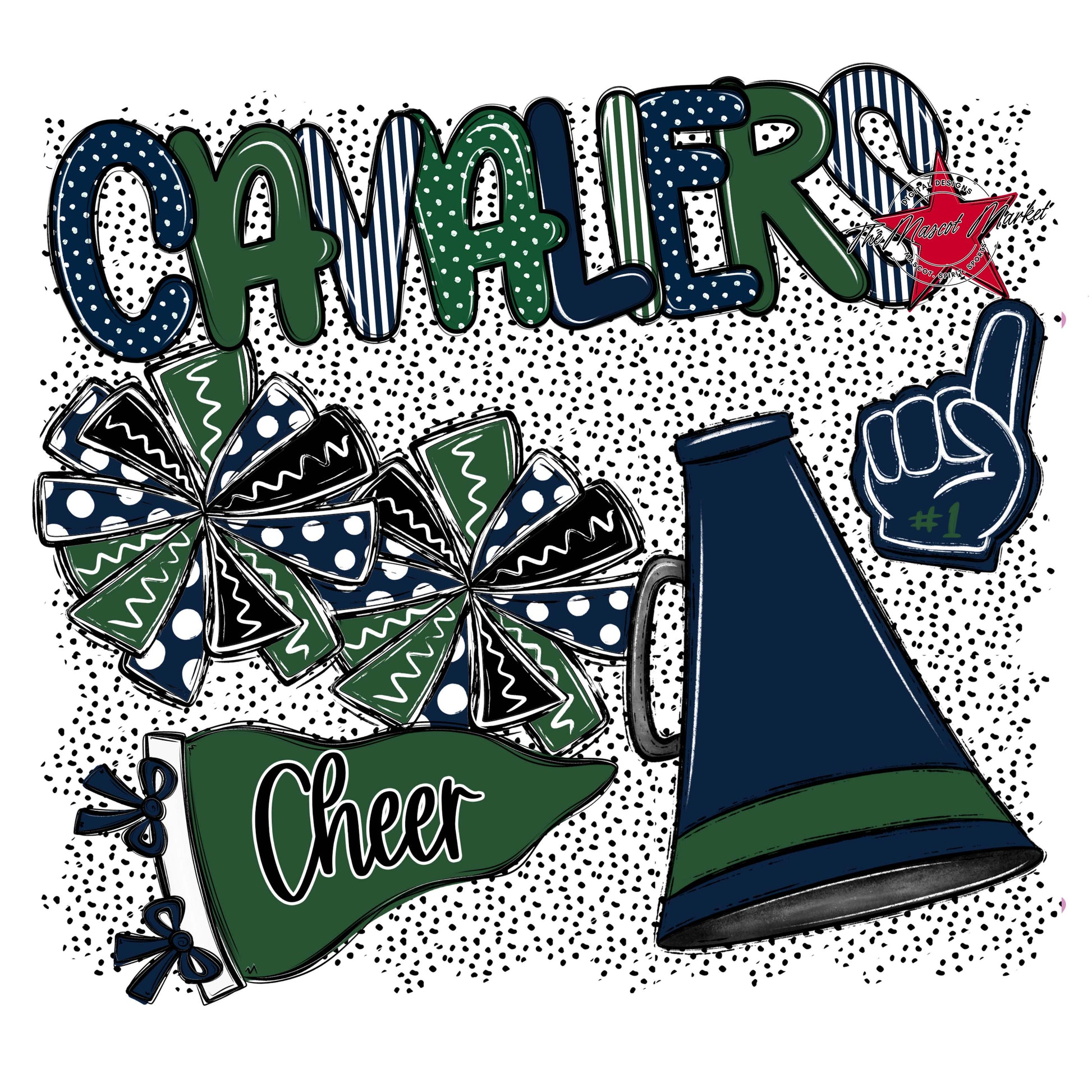 Cavaliers Cheer Spirit-Navy & Green