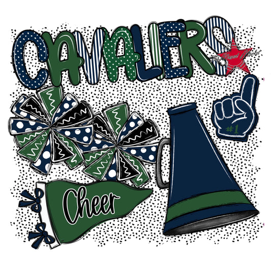 Cavaliers Cheer Spirit-Navy & Green