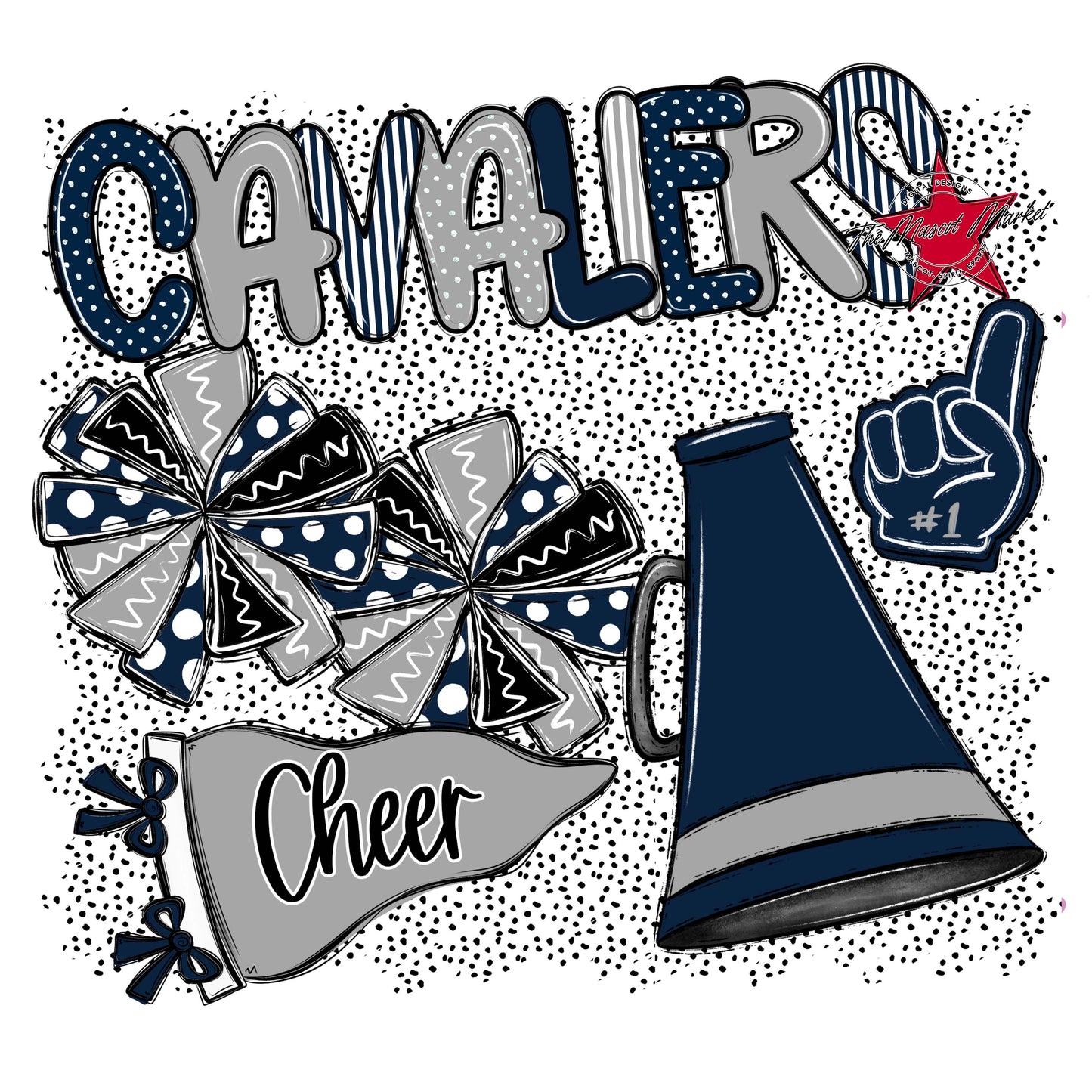 Cavaliers Cheer Spirit-Navy & Grey