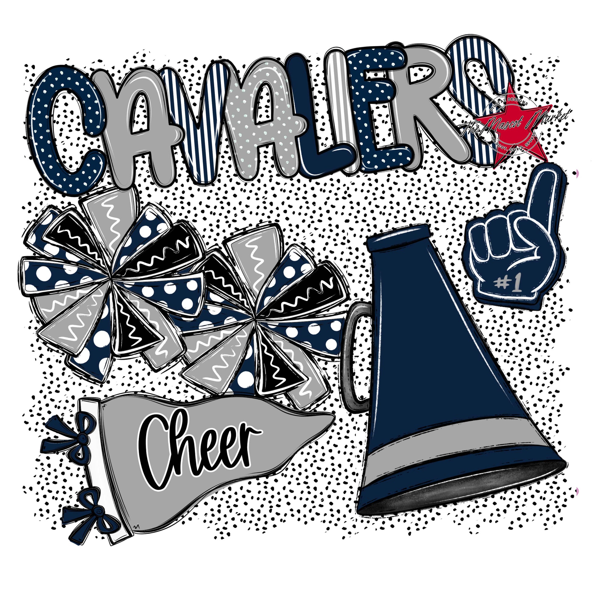 Cavaliers Cheer Spirit-Navy & Grey