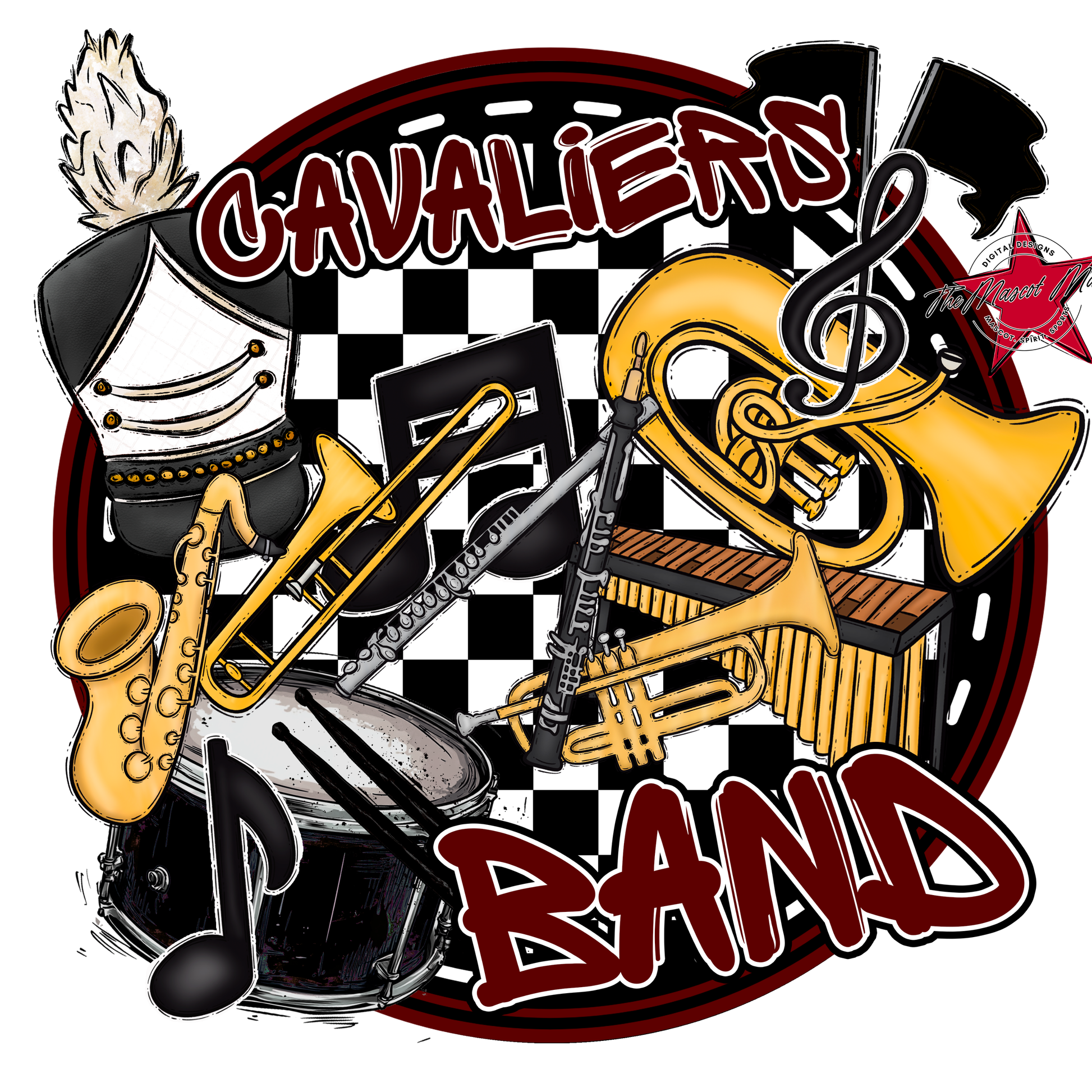 Cavaliers Circle Band Design-Maroon