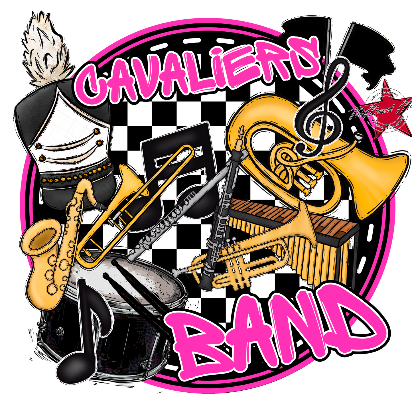 Cavaliers Circle Band Design-Pink