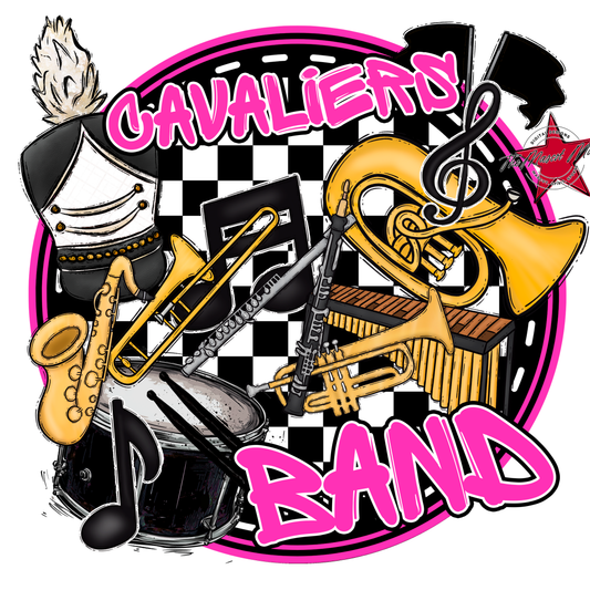 Cavaliers Circle Band Design-Pink