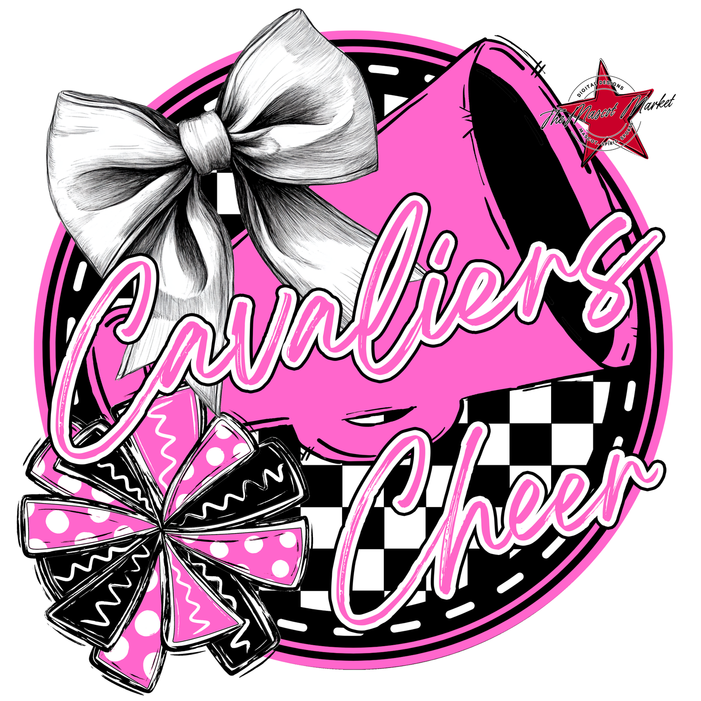 Cavaliers Circle Cheer Design-Baby Pink