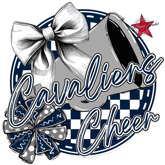 Cavaliers Circle Cheer Design-Navy-Grey