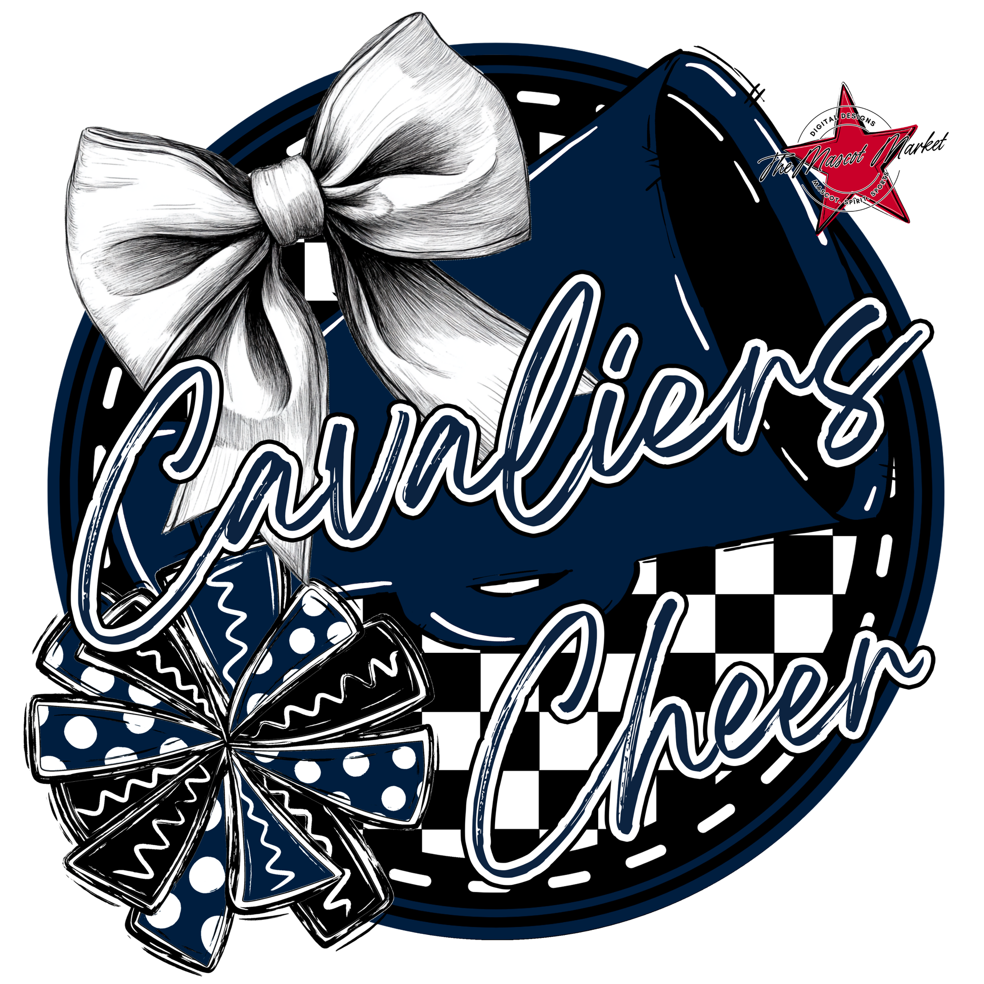 Cavaliers Circle Cheer Design-Navy