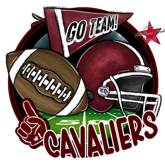 Cavaliers Circle Football Design-Maroon