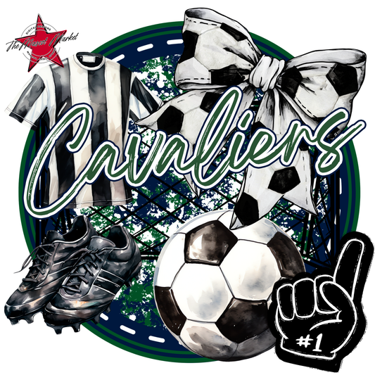 Cavaliers Circle Soccer Design-Navy-Green
