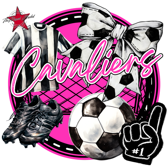 Cavaliers Circle Soccer Design-Pink