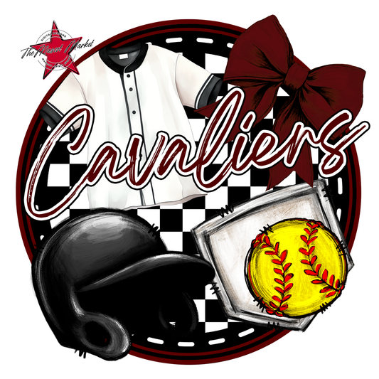 Cavaliers Circle Softball Design-Maroon