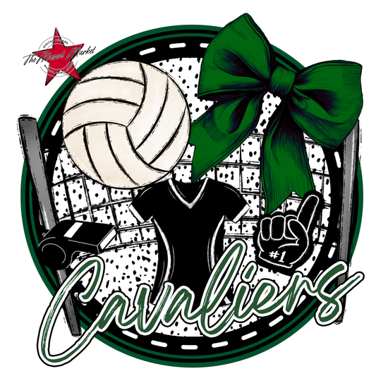 Cavaliers Circle Volleyball Design-Green