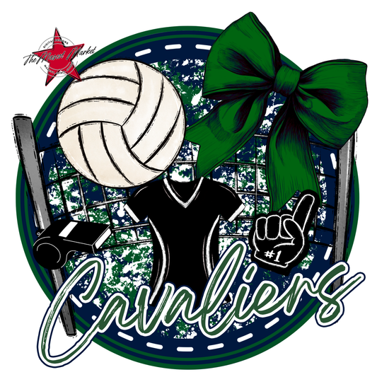 Cavaliers Circle Volleyball Design-Navy-Green
