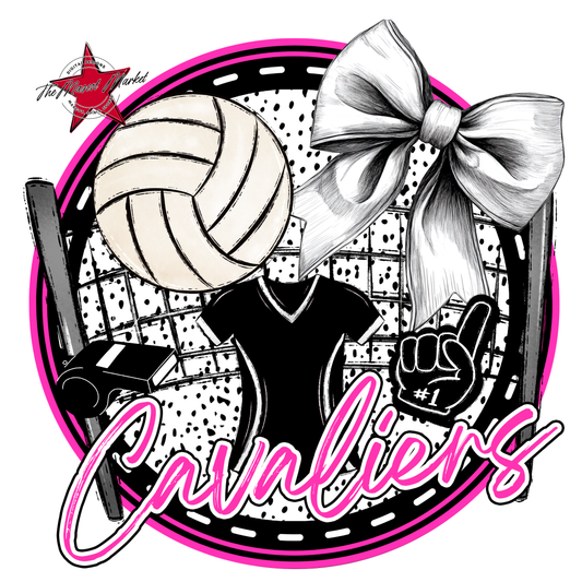 Cavaliers Circle Volleyball Design-Pink
