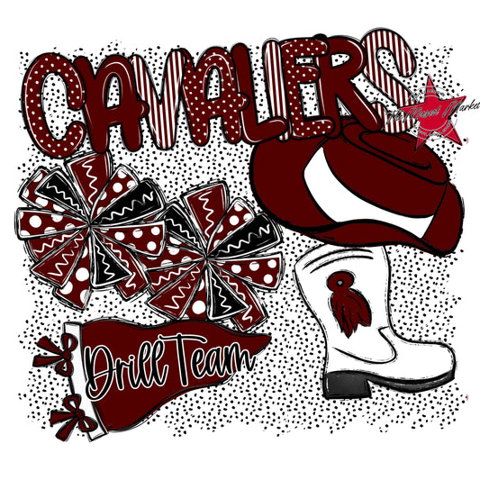 Cavaliers Drillteam Spirit-Maroon