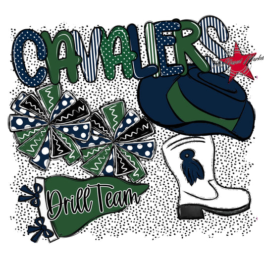 Cavaliers Drillteam Spirit-Navy & Green