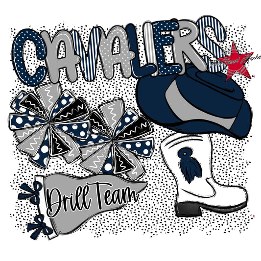 Cavaliers Drillteam Spirit-Navy & Grey