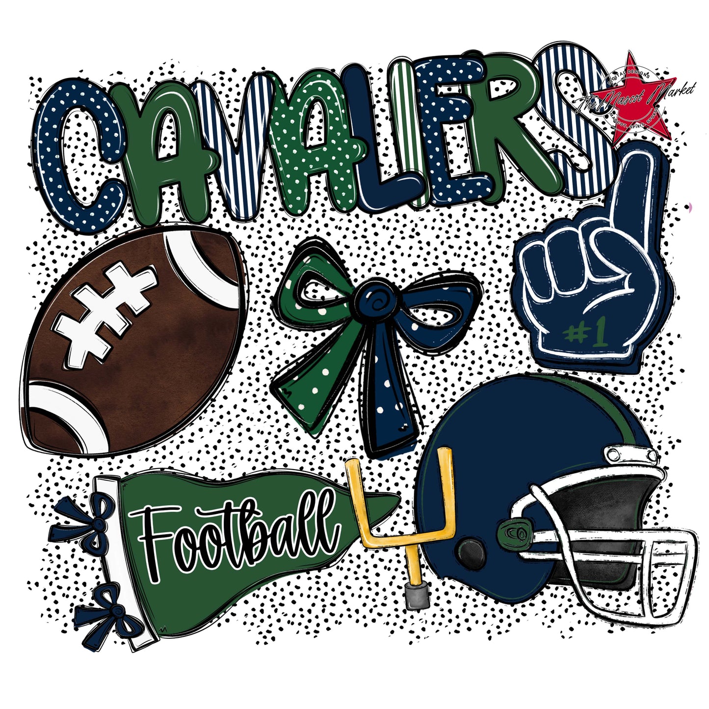 Cavaliers Football Spirit-Navy & Green