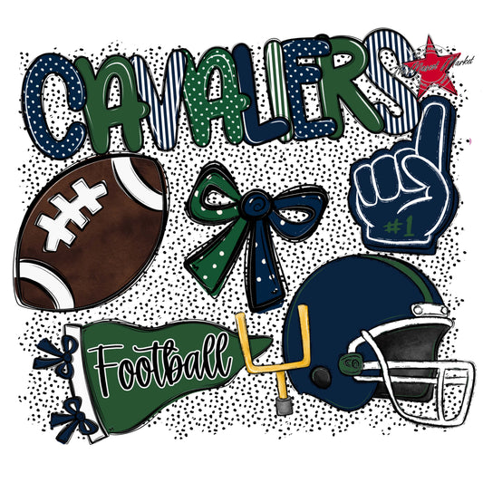 Cavaliers Football Spirit-Navy & Green