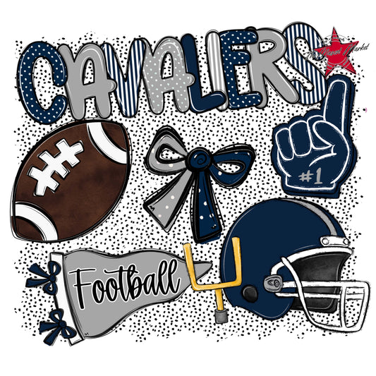 Cavaliers Football Spirit-Navy & Grey