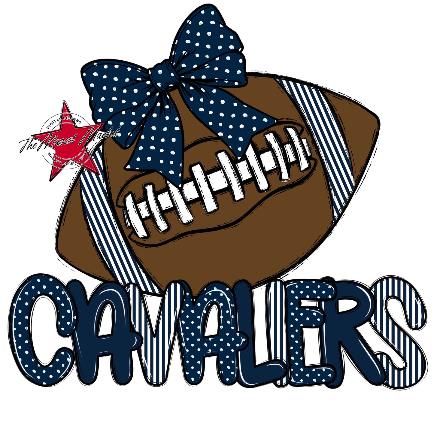 Cavaliers Football Spirit Design-Navy