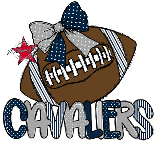 Cavaliers Football Spirit Design-Navy & Grey