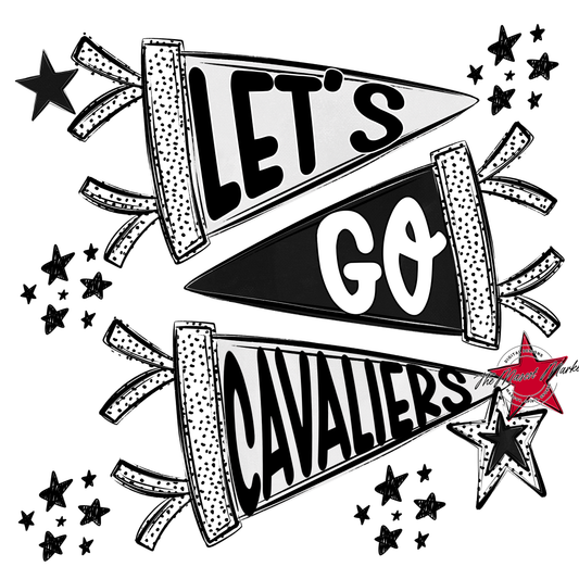 Cavaliers Let's Go Flag Design-Black