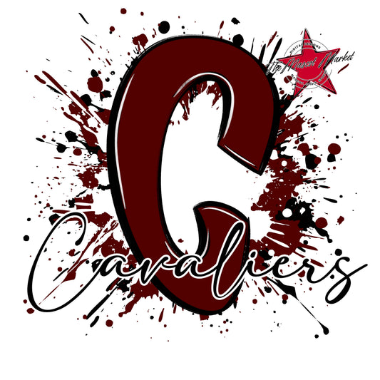 Cavaliers Mascot Splatter-Maroon