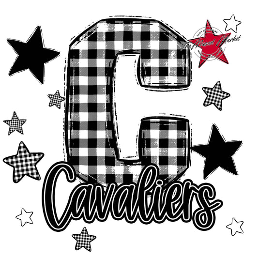 Cavaliers Plaid Star Design-Black