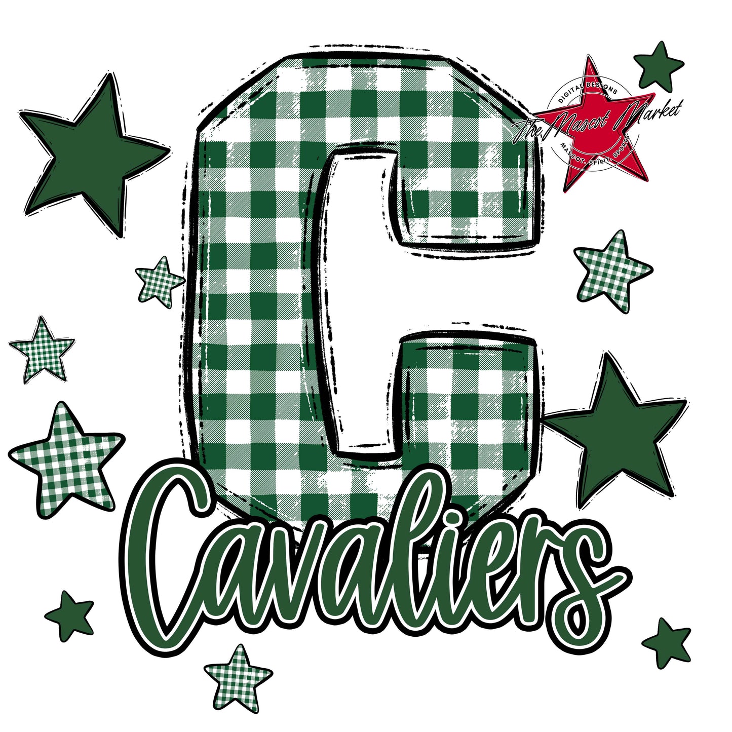 Cavaliers Plaid Star Design-Green
