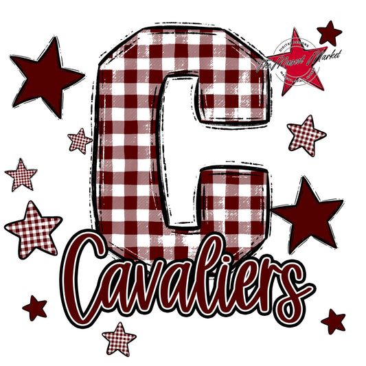 Cavaliers Plaid Star Design-Maroon