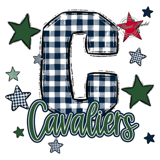 Cavaliers Plaid Star Design-Navy & Green