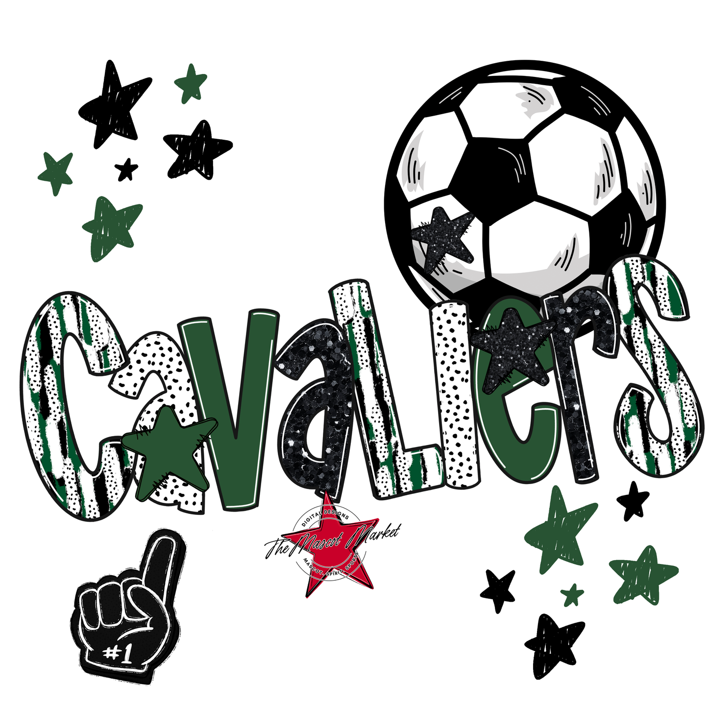 Cavaliers Soccer Scrape-Green