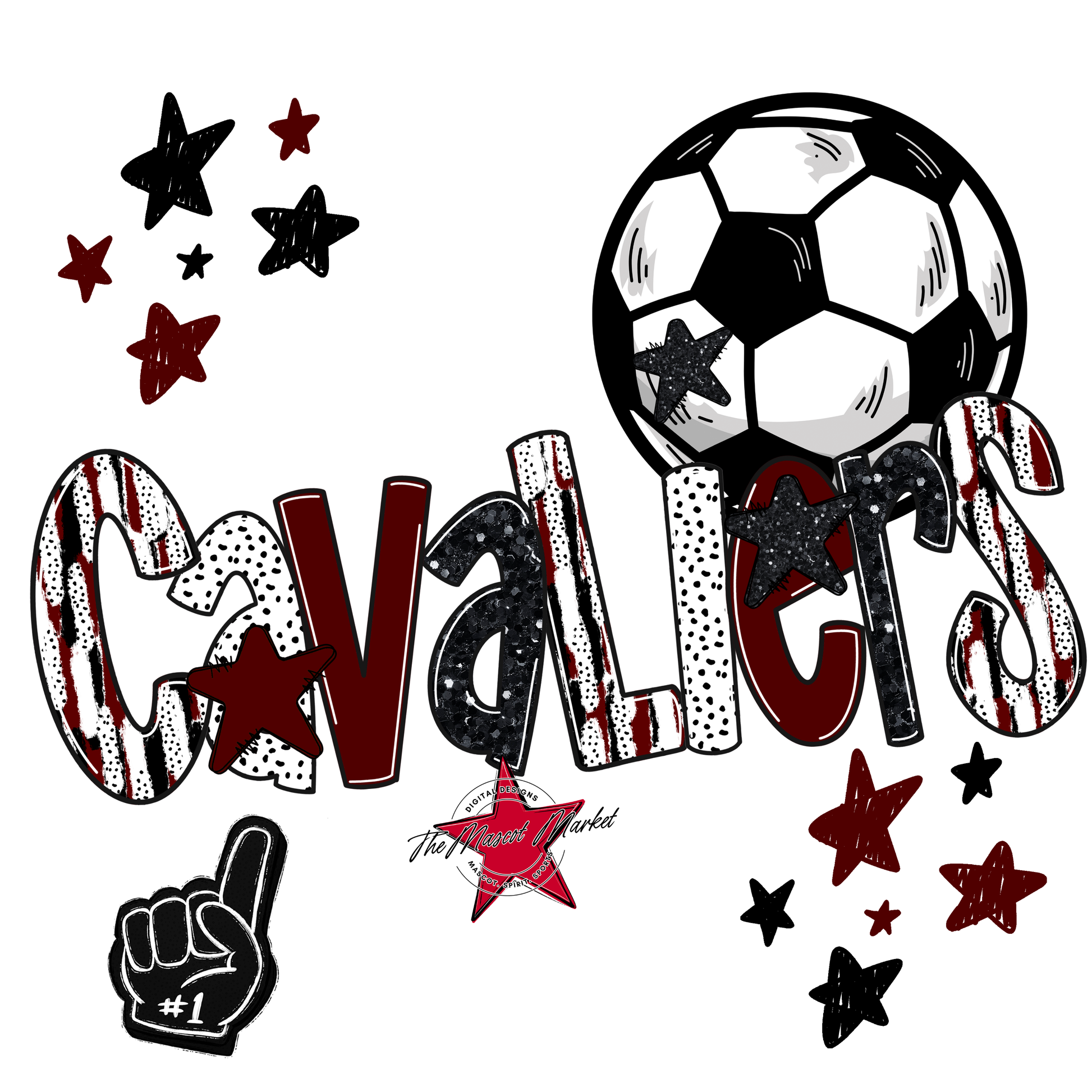 Cavaliers Soccer Scrape-Maroon