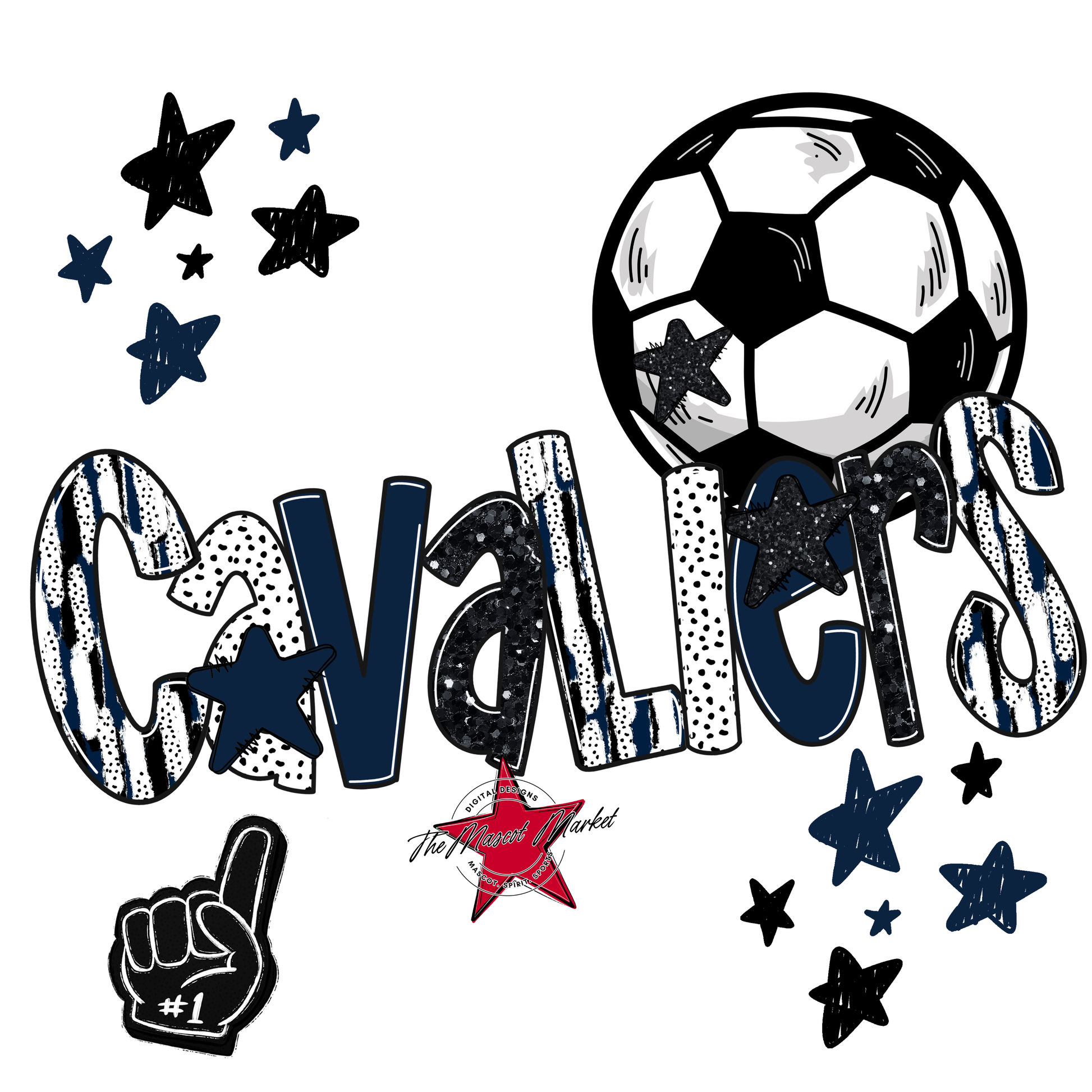 Cavaliers Soccer Scrape-Navy