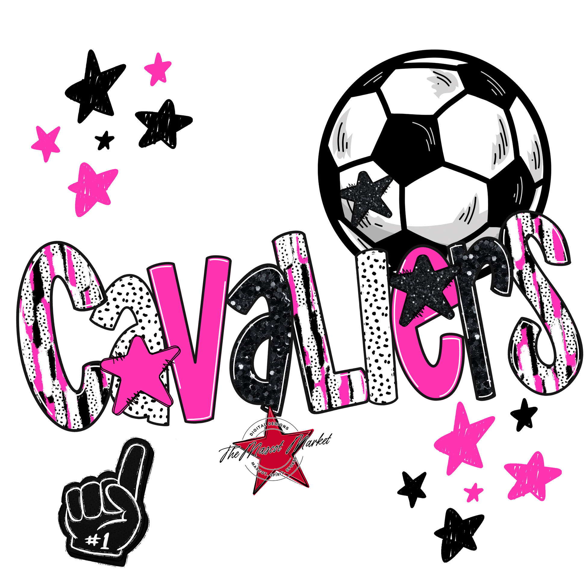 Cavaliers Soccer Scrape-Pink