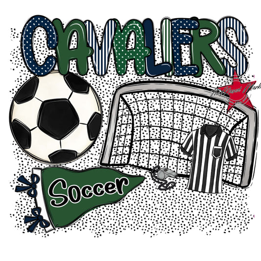 Cavaliers Soccer Spirit-Navy & Green